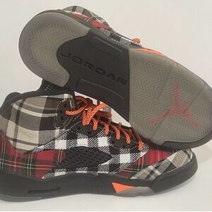 Nike Air Jordan 5 Retro Plaid GS Black Total Orange FD4814 008 Size 7Y NEW